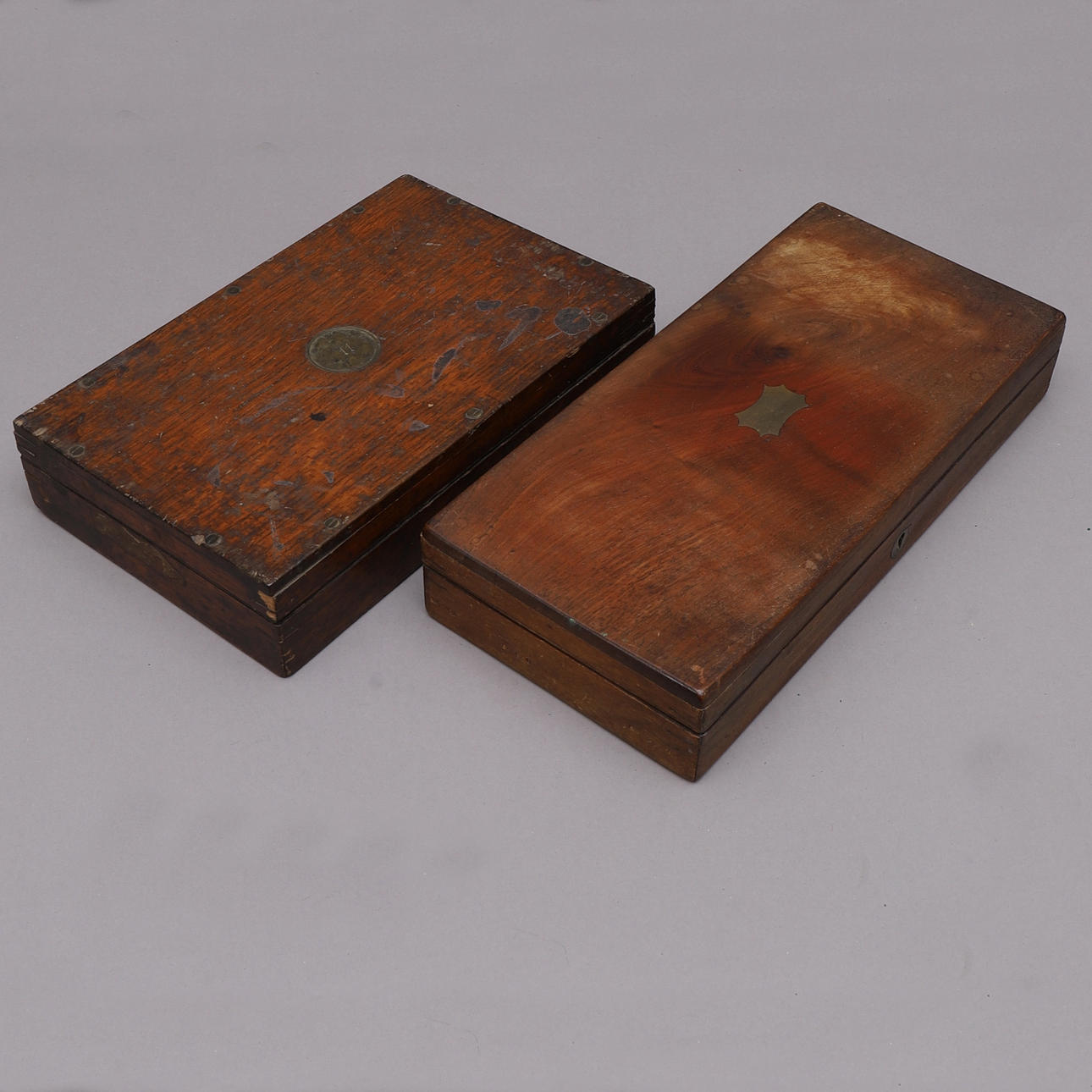 GUN BOXES, 2 pcs, 19th century.