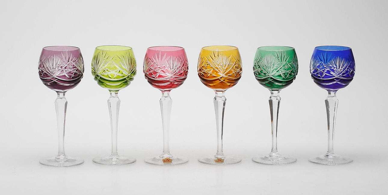 VITVINSGLAS, 6 st, Nachtmann, 1900-tal.