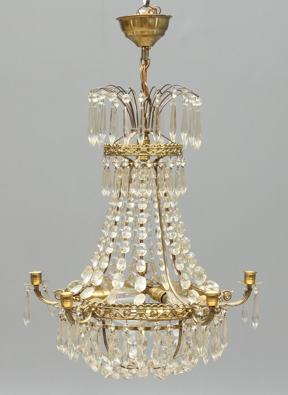 LJUSKRONA, 5 ljusarmar, empirestil, 1900-tal.