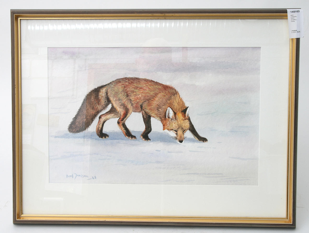 BERT JONSSON. (527) TAVLA AKVARELL, svensk.