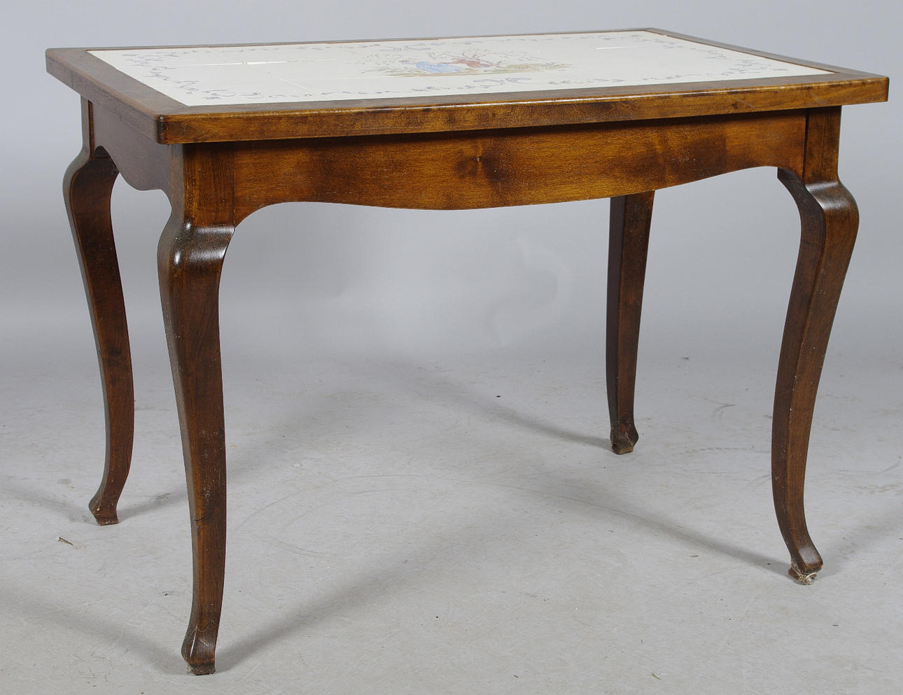 SOFFBORD MED KAKELSKIVA, mahogny, rokokostil.