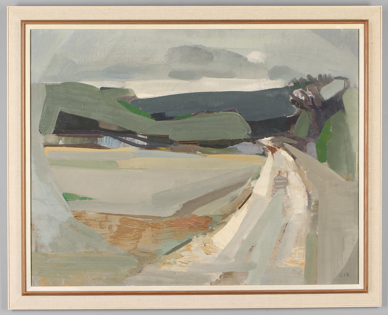 OLOF ARÉN. Landsväg, olja på duk, monogramsignerad OA.