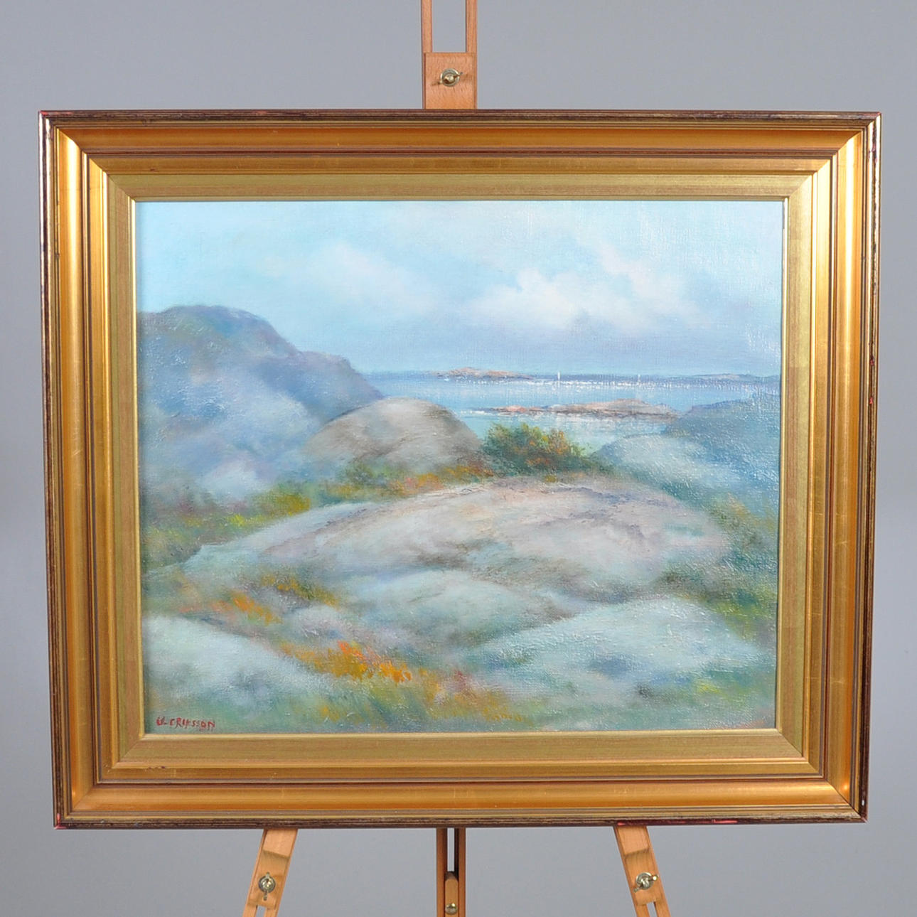 ULF ERIKSSON. olja på duk, skärgård.