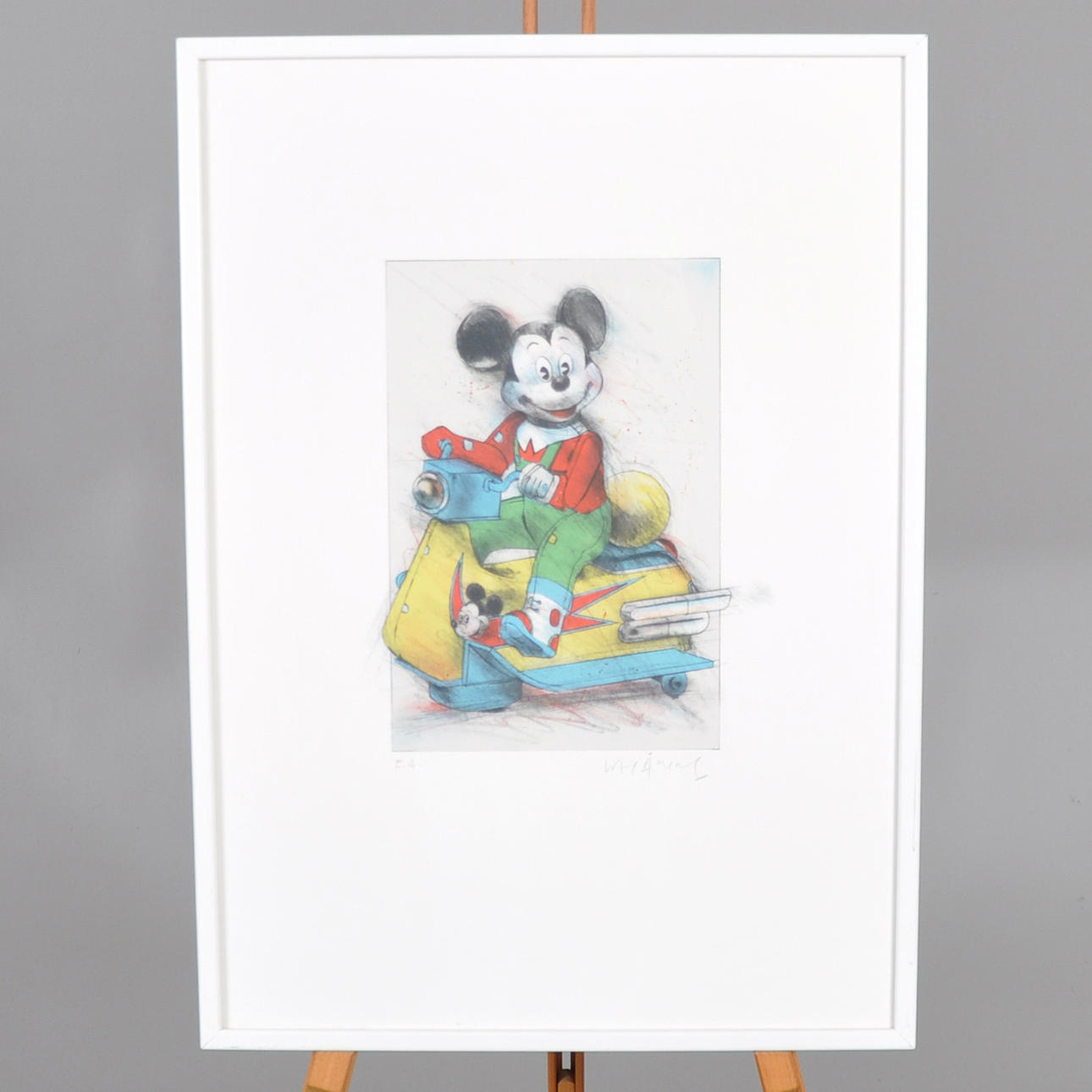 LASSE ÅBERG. color lithograph mouse on scooter. Art - Engravings ...