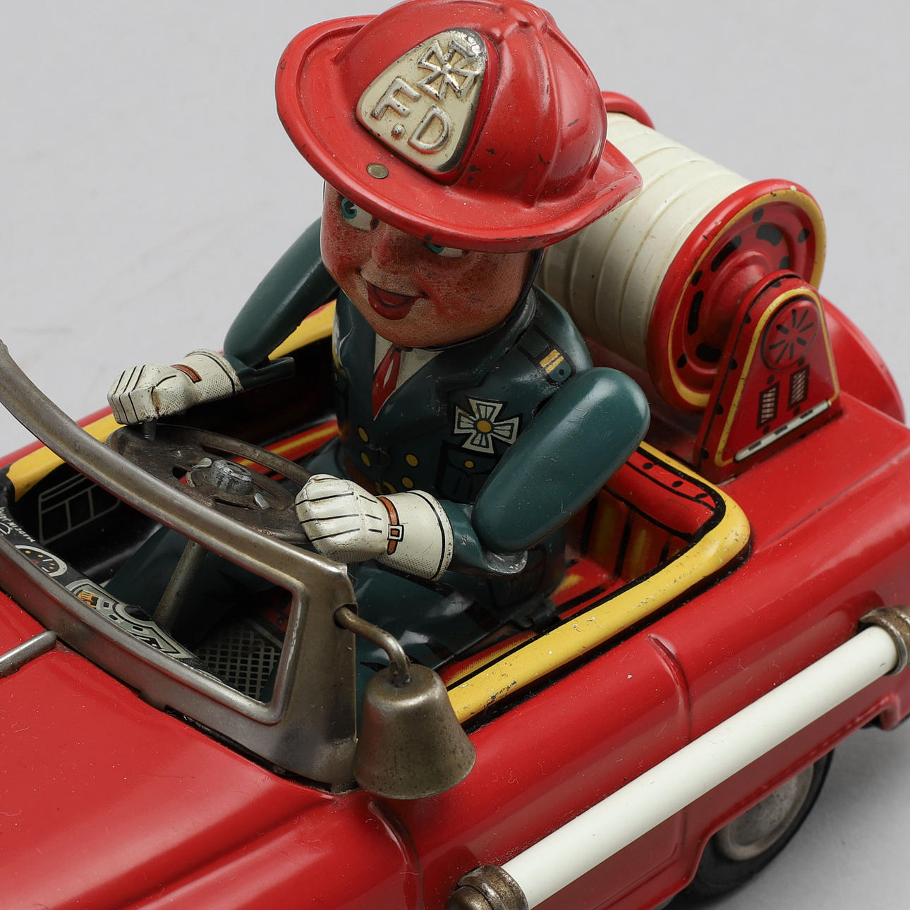 Camion De Pompiers En Tôle NOMURA - Jouet Mécanique Vintage - Fabrication Japon - Très Bel état