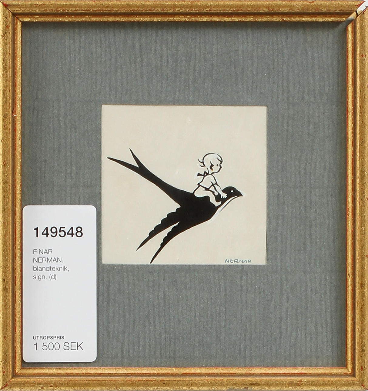 EINAR NERMAN. blandteknik, sign.