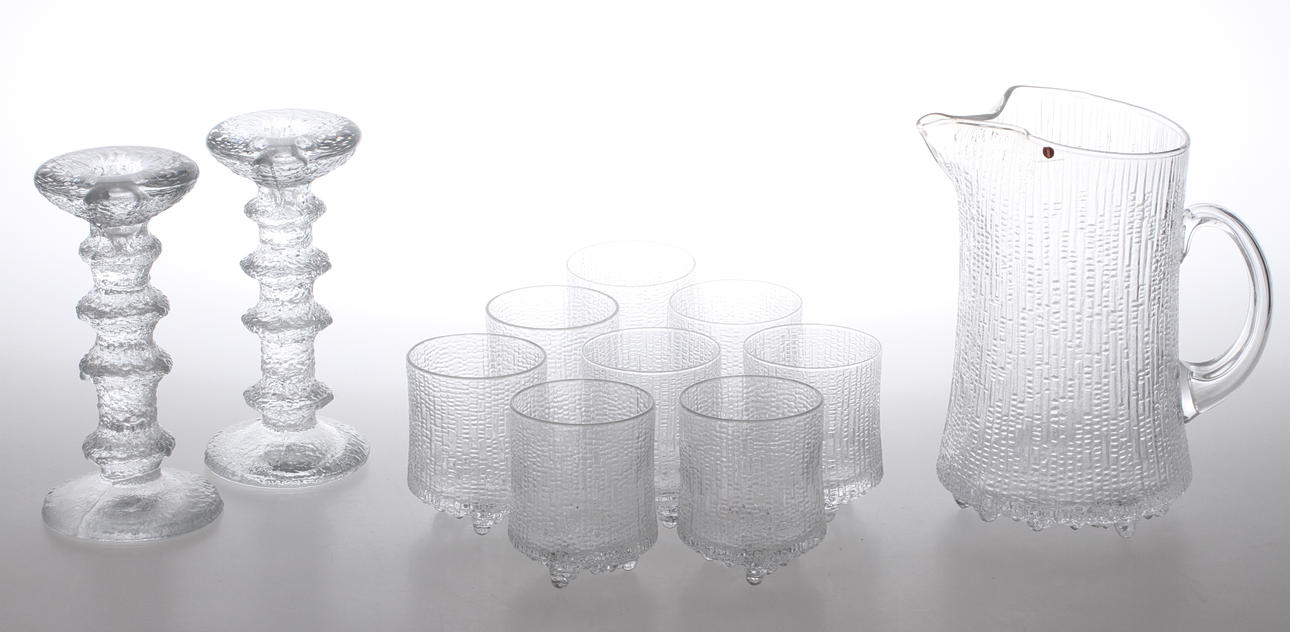 PARTI GLAS, 11 delar, Timo Sarpaneva samt Tapio Wirkkala, Iittala, Finland.