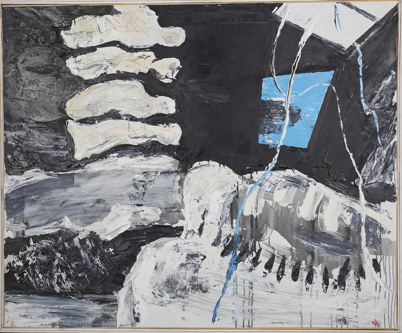 KARL EINAR ANDERSSON. "Som dom visar sig i ateljén" Olja på duk. Signerad KEA.