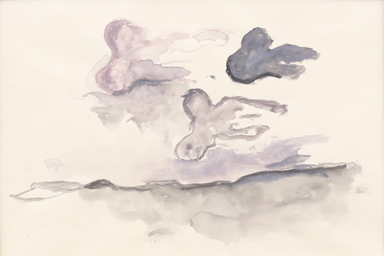 STEN EKLUND (1942-2009). Cloud formations, watercolor, monogram signed SE.
