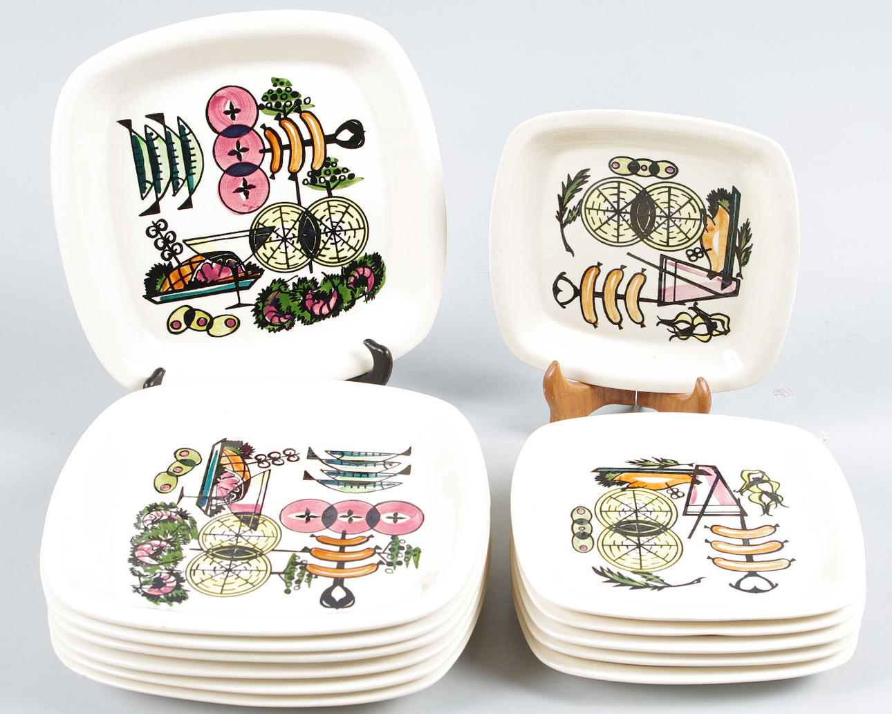 TALLRIKAR, 6 + 7 stycken, Edvin Jarup, Deco.