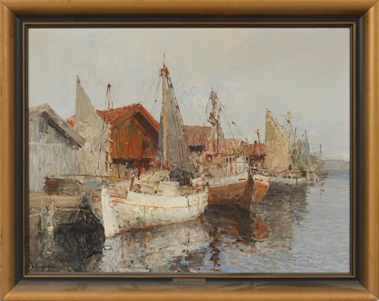 HUGO ÖFVERSTRÖM. Olja på duk, signerad.