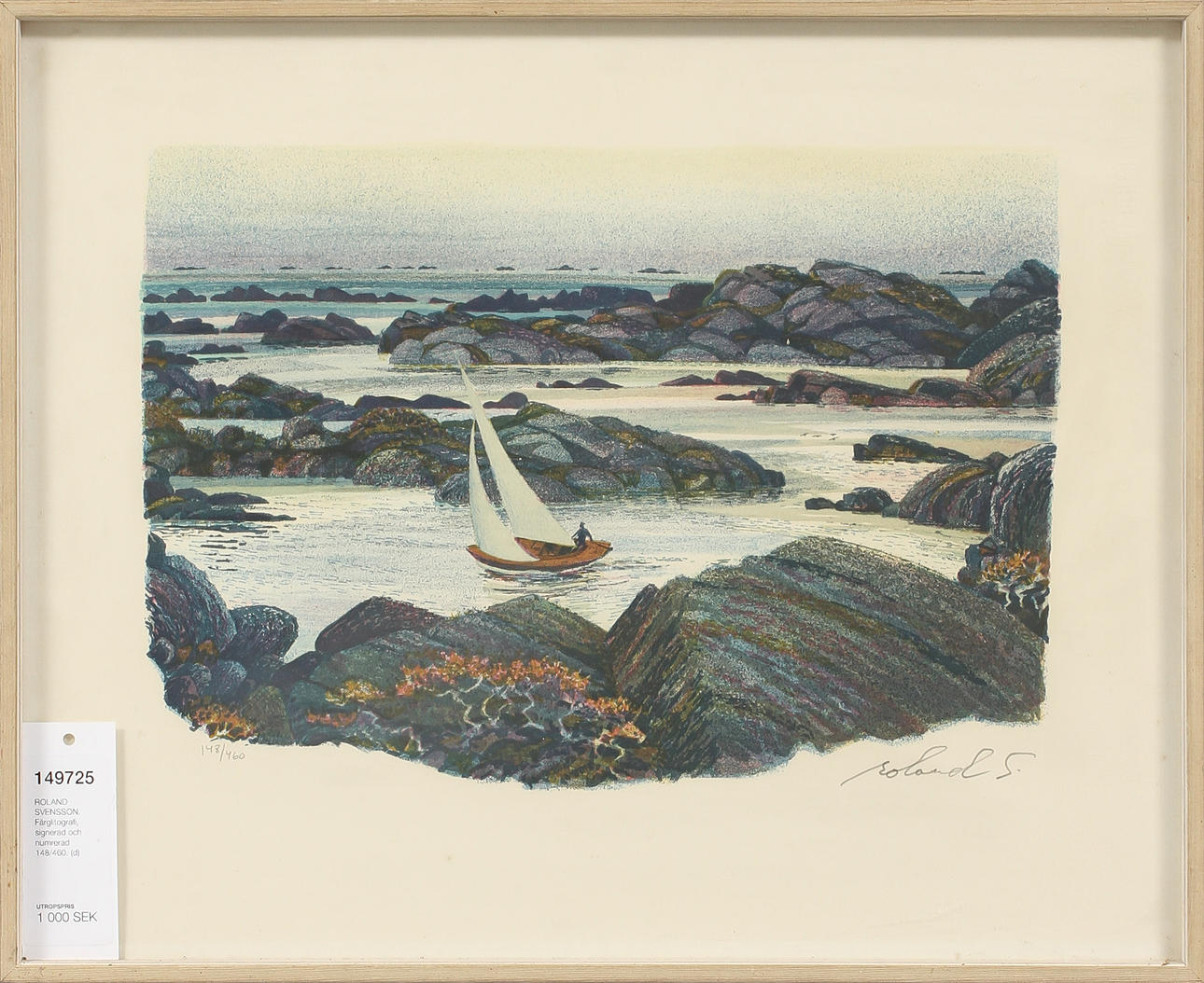 ROLAND SVENSSON. Färglitografi, signerad och numrerad 148/460.