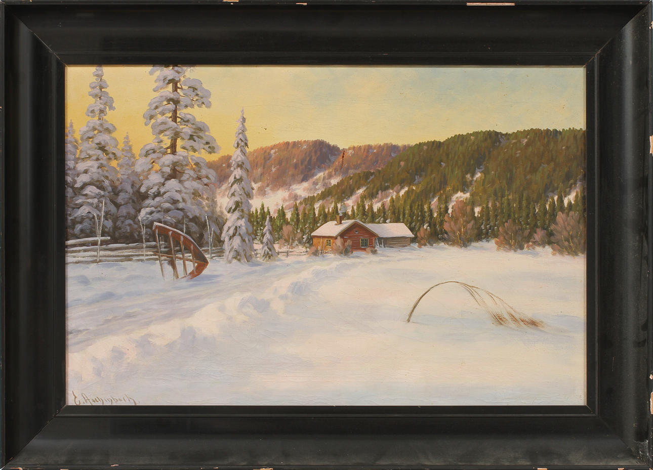 ERNST ASCHENBACH. Olja på duk, signerad.