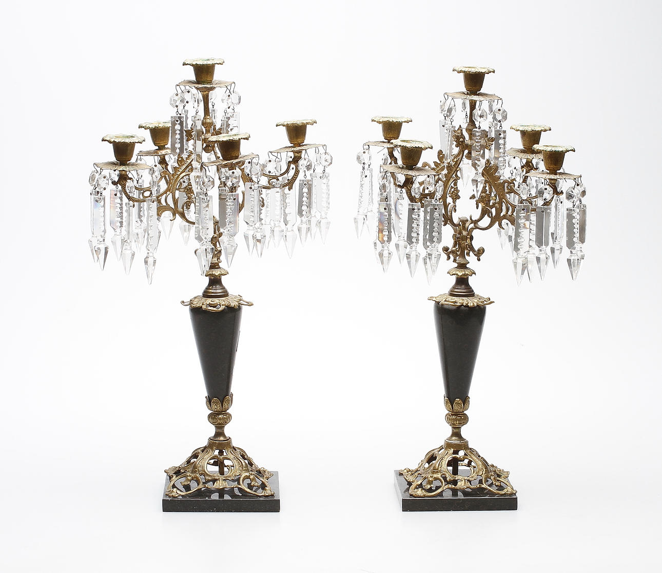 KANDELABRAR, ett par, Oscarianska,1800-talets slut.