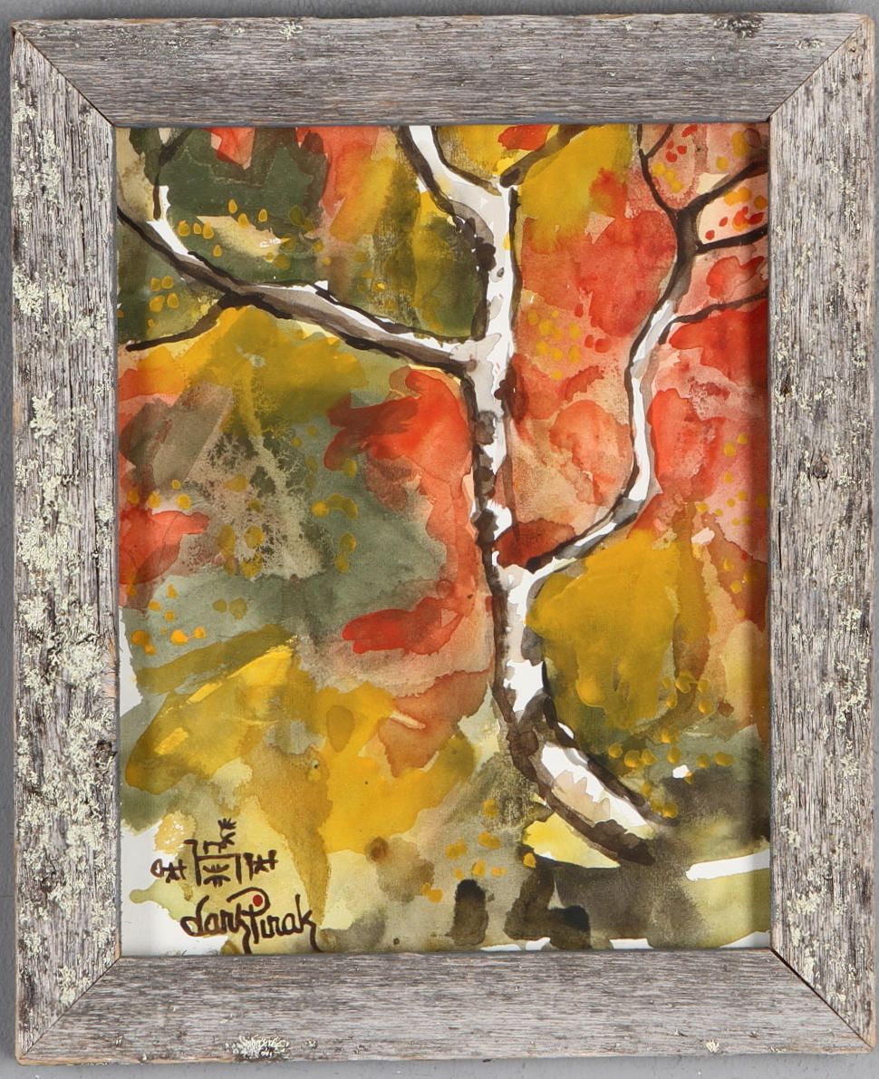 LARS PIRAK. Fjällbjörk från Kvikkjokk, akvarell, signerad.