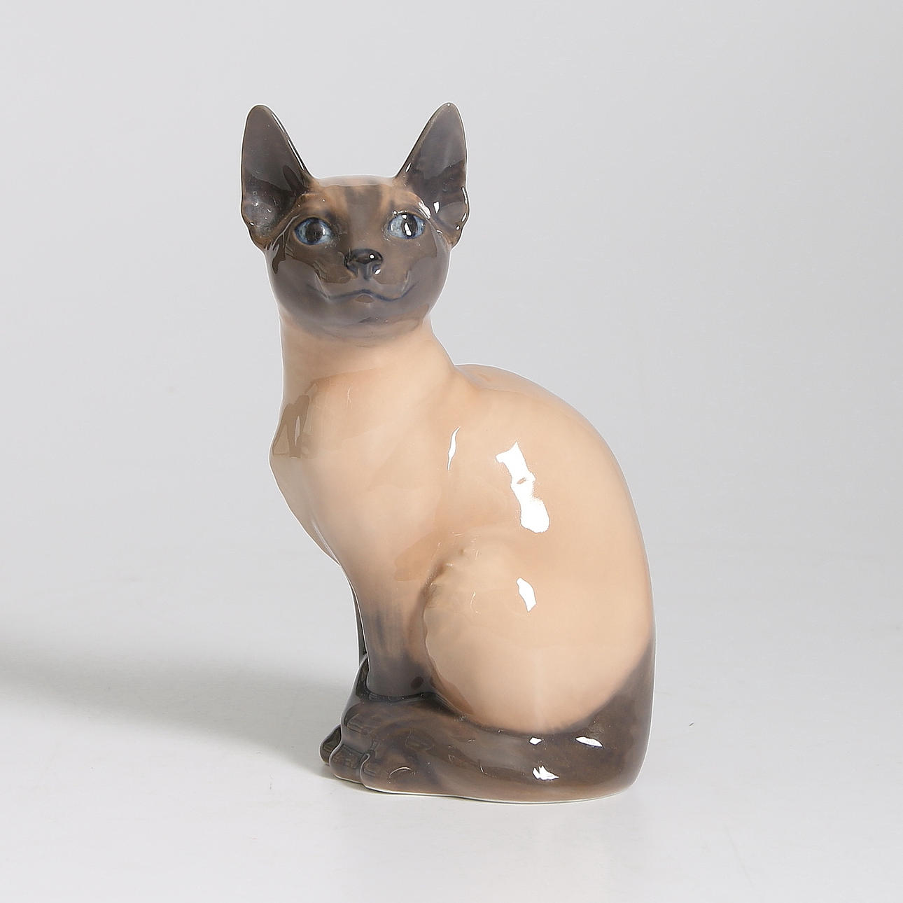 FIGURIN, porslin, Siames katt, Royal Copenhagen/Kunglig Dansk. 1900-talets senare hälft.