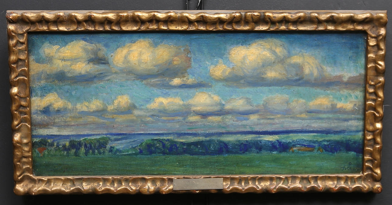 JONAS ÅKESSON. Cloud study. Oil on canvas, pasted on Board, monogram signed.