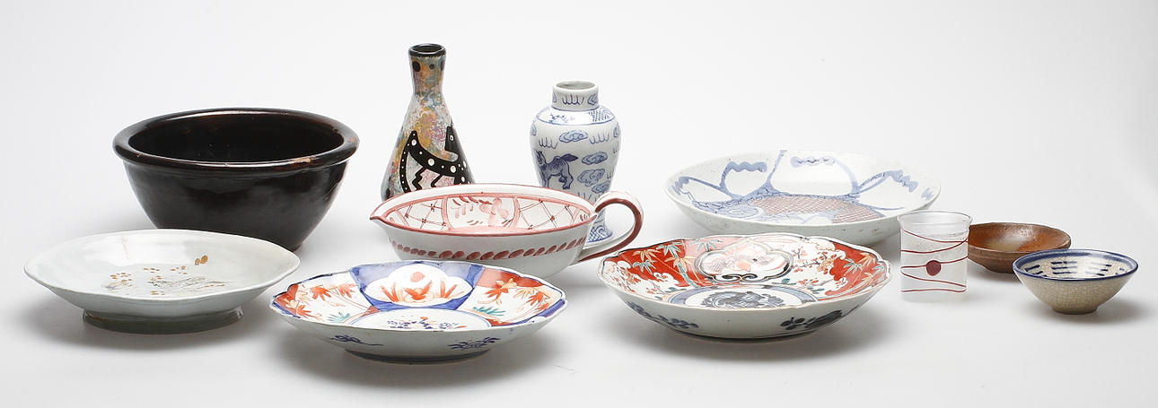 KERIMIKFÖREMÅL bl.a. orientaliskt, Rörstrand, 1800-1900-tal.