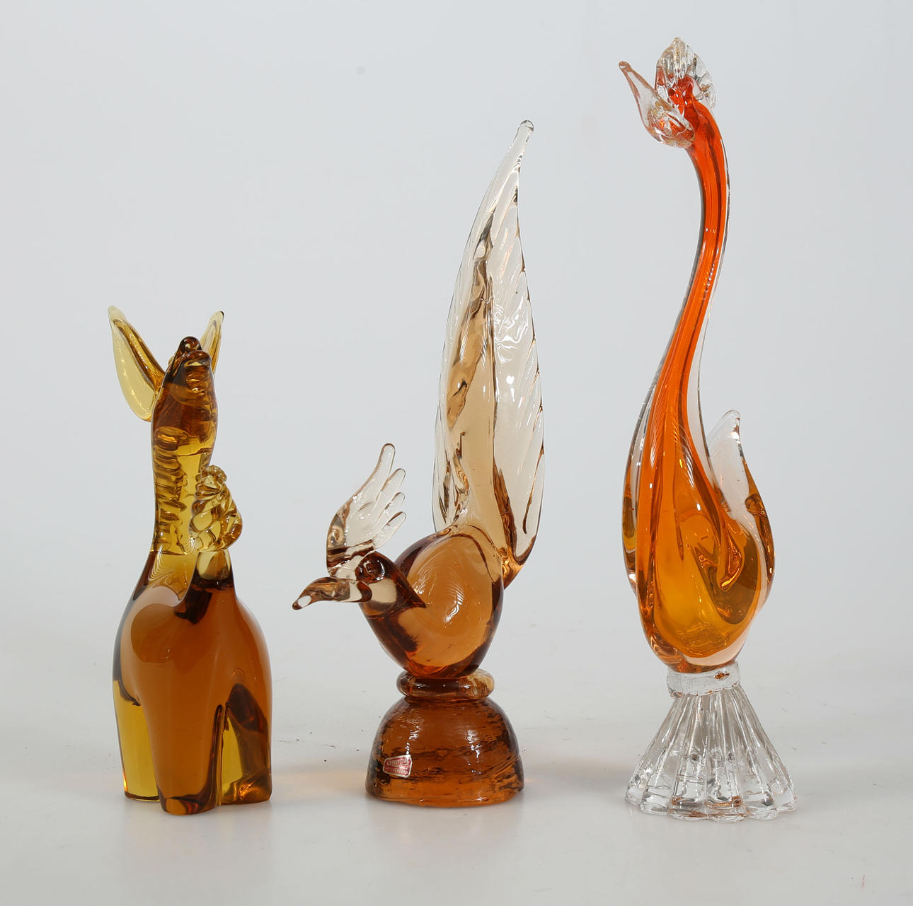 FIGURES, glass, 3 pieces, Sölvehyttan, Sölvesborg.