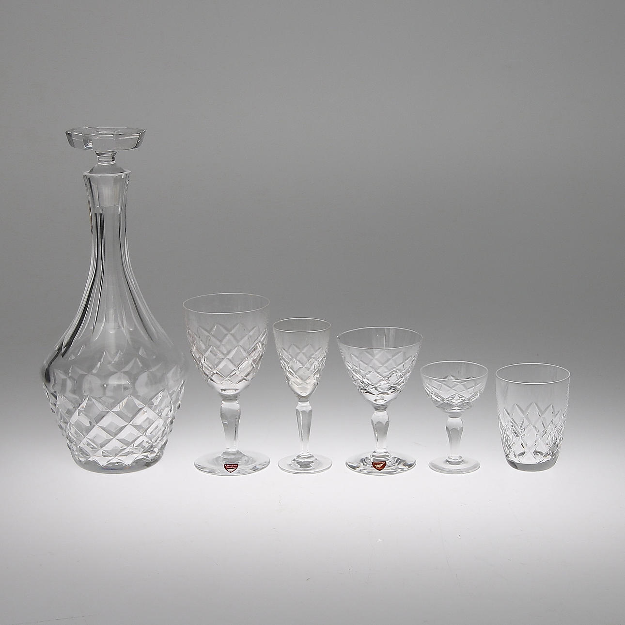 GLASSERVIS, 62 delar, "Karolina", Gunnar Cyrén, Orrefors.