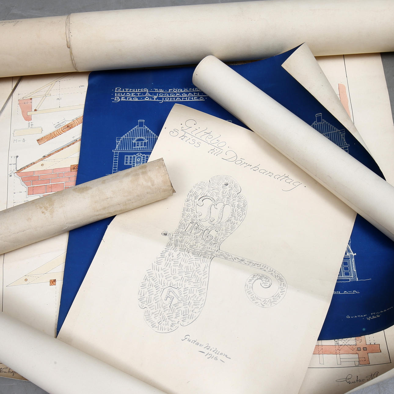 RITNINGAR & ARKITEKTSKISSER, tidigt 1900-tal. Konst - Övrigt - Auctionet