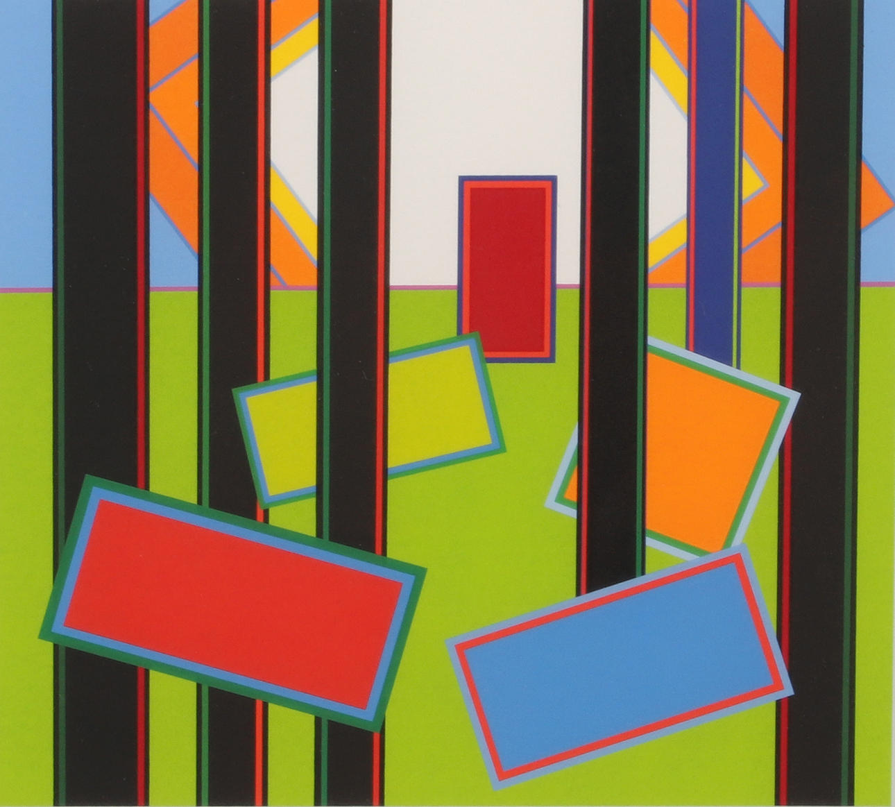 PETER FREUDENTHAL. Geometric composition, color lithograph, signed.