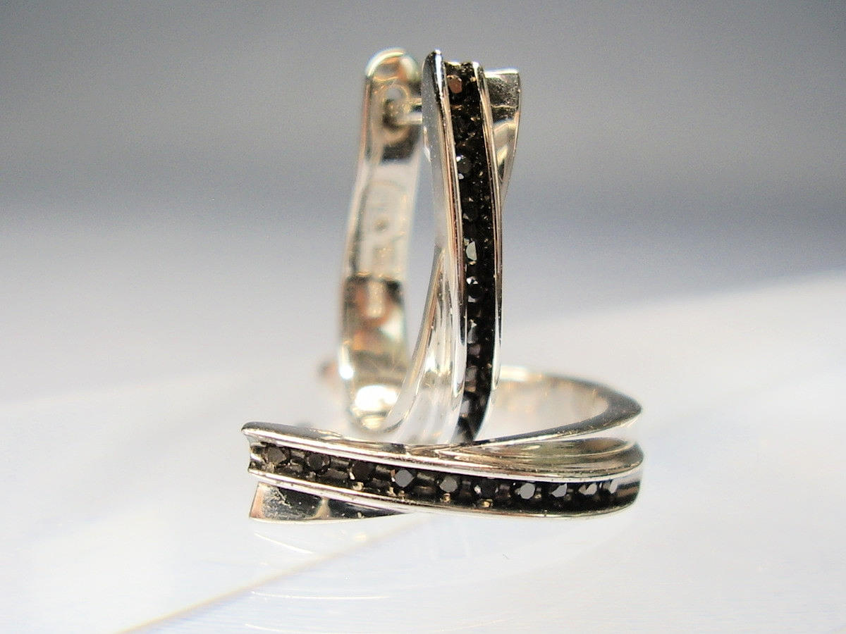 DIAMANT CREOLEN SCHWARZE DIAMANTEN.