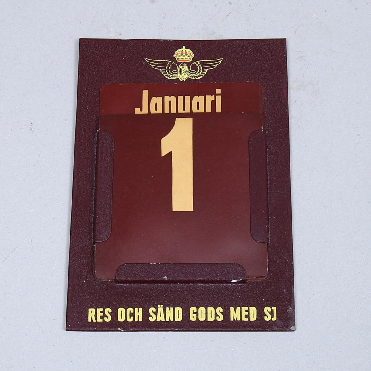 SJ VÄGGKALENDER, plåt, 1940/50-tal.