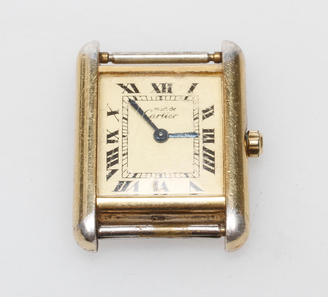 CARTIER. damarmbandsur, förgyllt silver, Tank Quartz, 1970-tal.