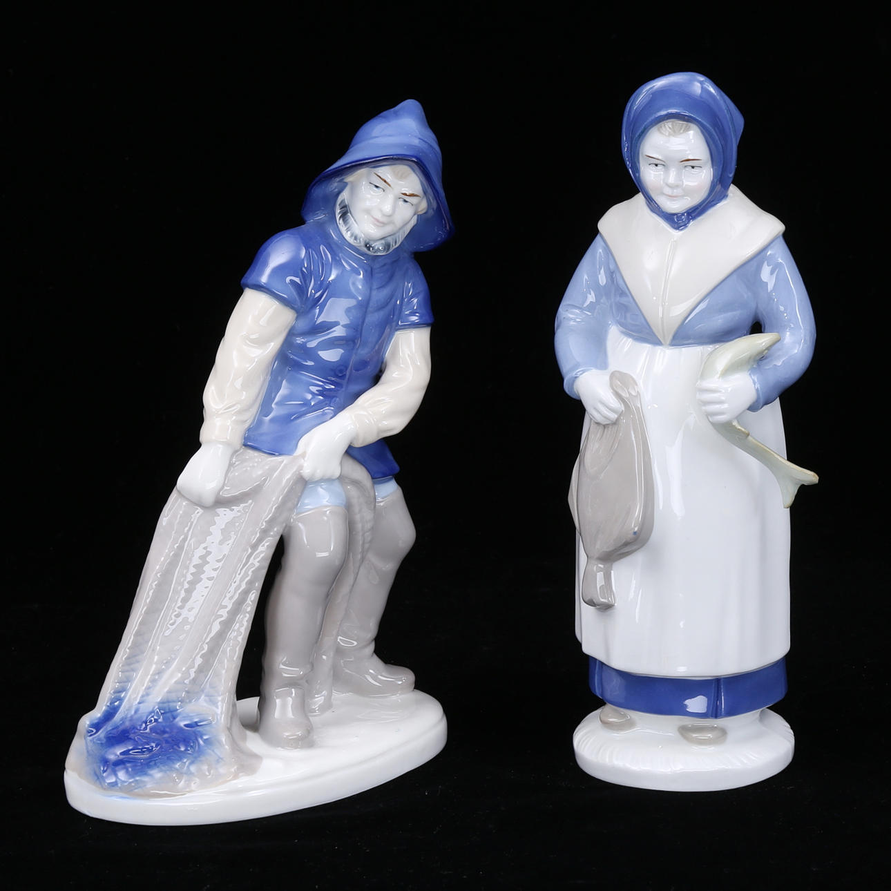 FIGURINER, 2 st, porslin, GDR.