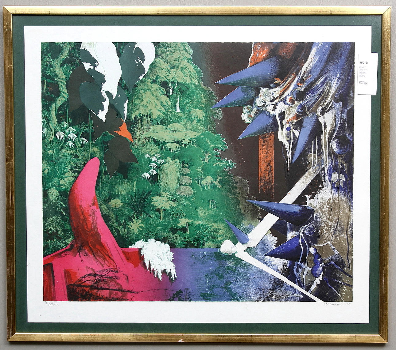 CARL OTTO HULTÉN. Vegetation och taggar. Färglitografi. Signerad och numrerad 30/300.