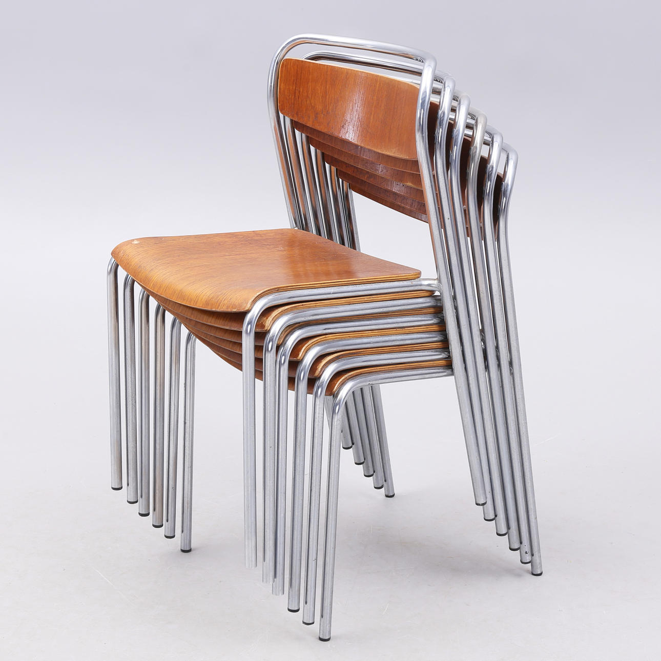 CHAIRS, 6 pcs, teak, chrome, Rosengrens.