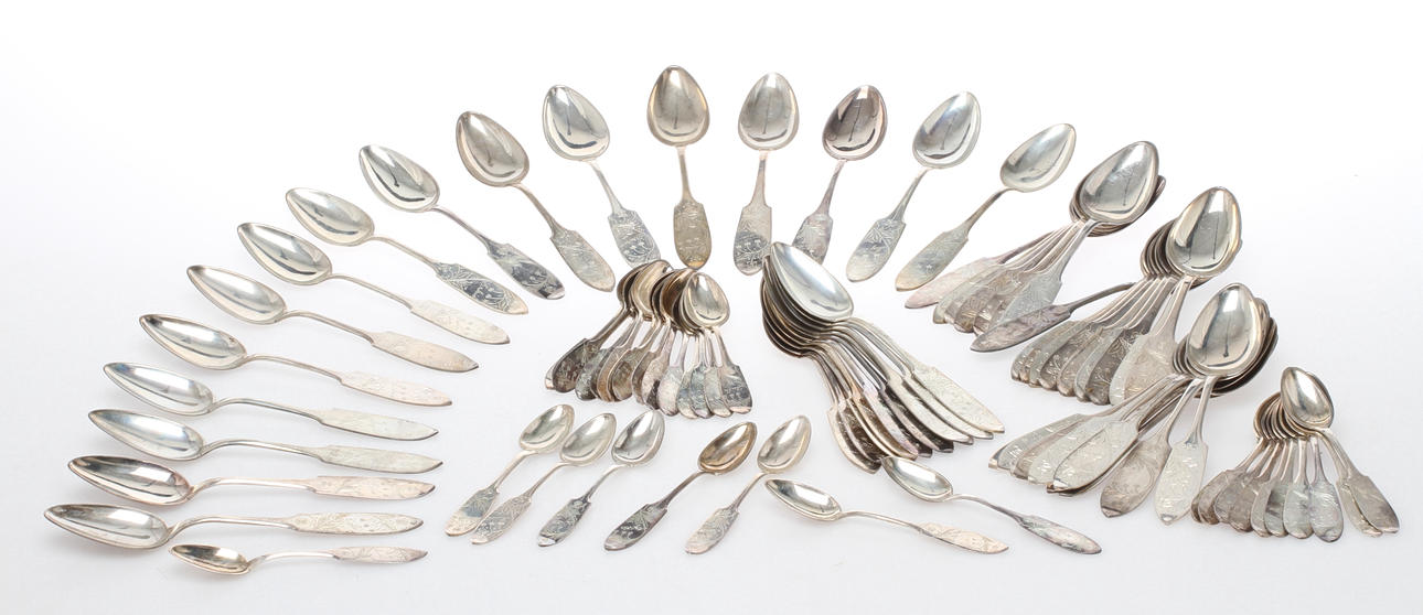 SKEDAR, 86 delar, silver, Oskar Strömfors Eftr, Haparanda.