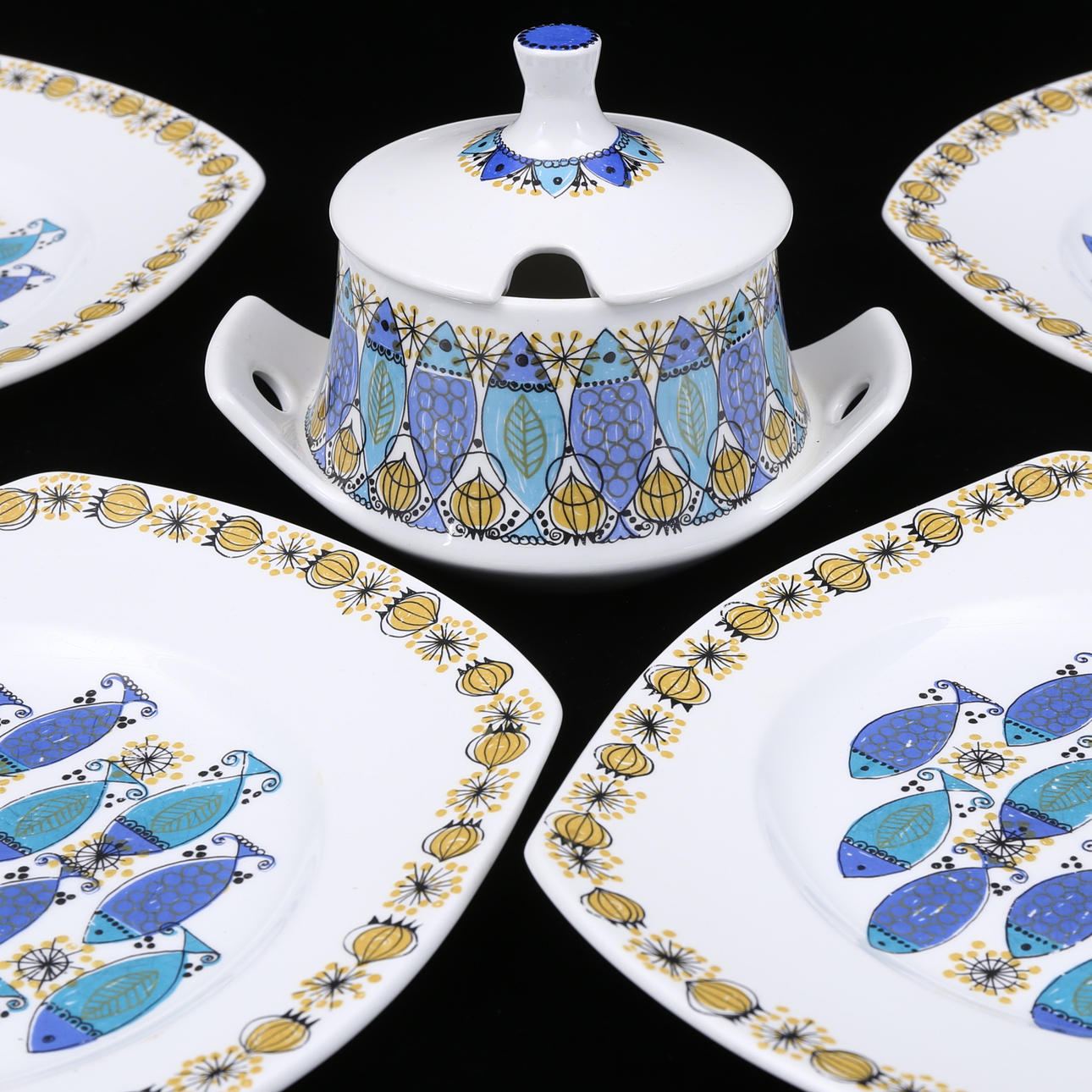 SERVICEDELE, 6 dele, "Clupea", Turi design, Norge.