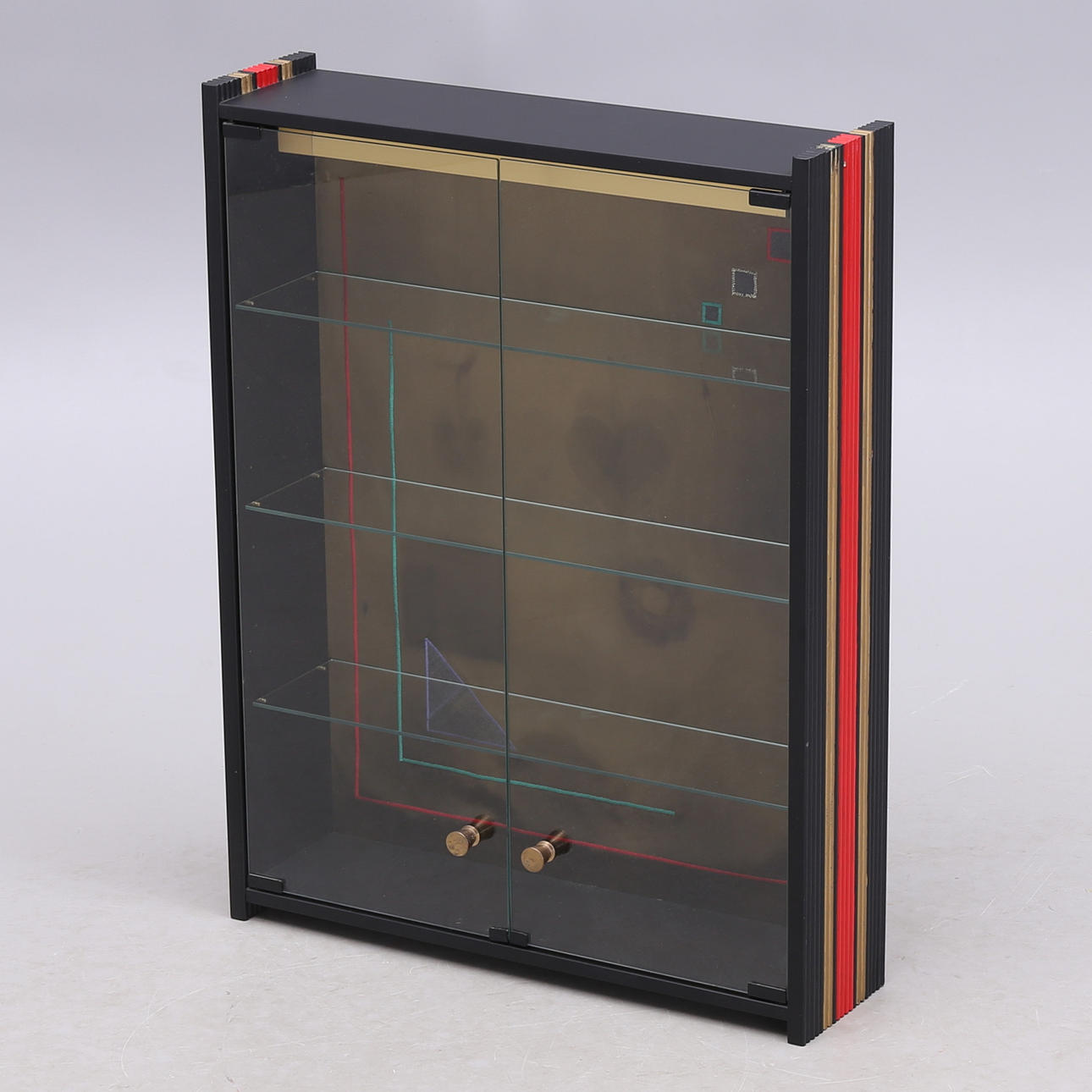 WALL DISPLAY with lighting, Anders Olsson, Gåvetorp, 1987.