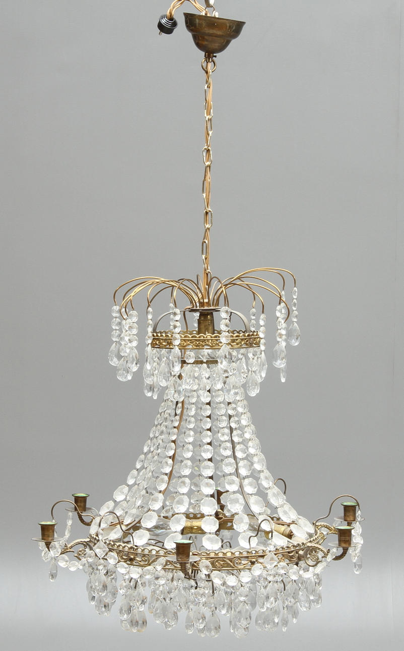 LJUSKRONA, 6 ljusarmar, empirestil, 1900-tal.