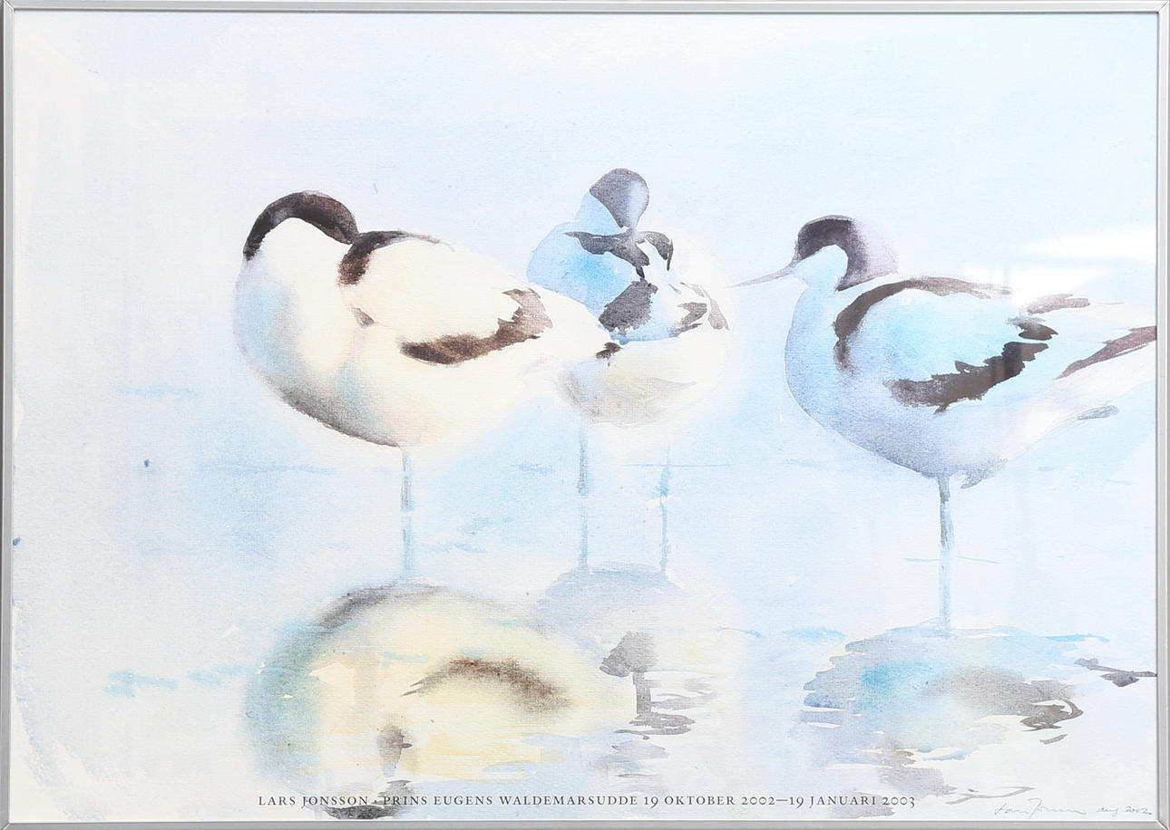 LARS JONSSON. Cut marks. Framed exhibition poster, Waldemarsudde, 2002.