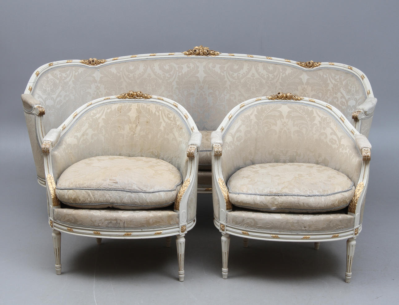 SALONGGRUPP, 4 delar, gustaviansk stil, 1900-talets början.