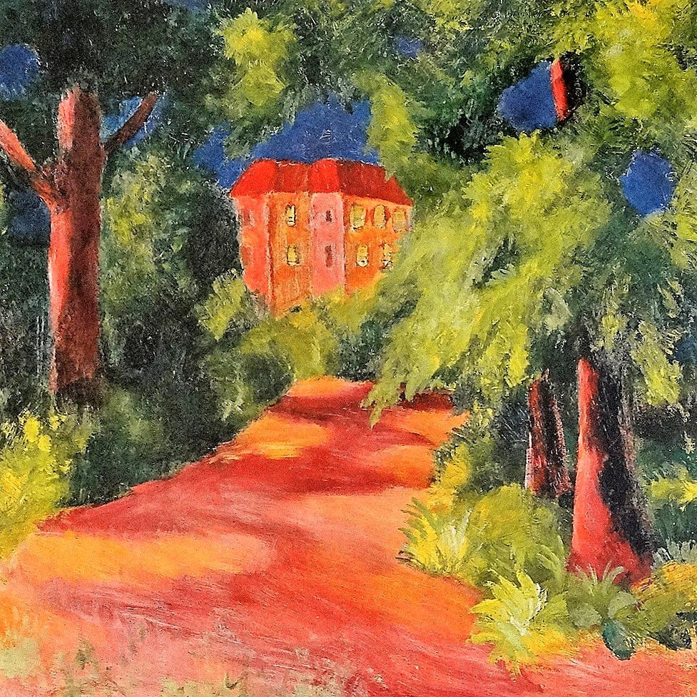 AUGUST MACKE. Casa Roja en el Parque, Compensación.