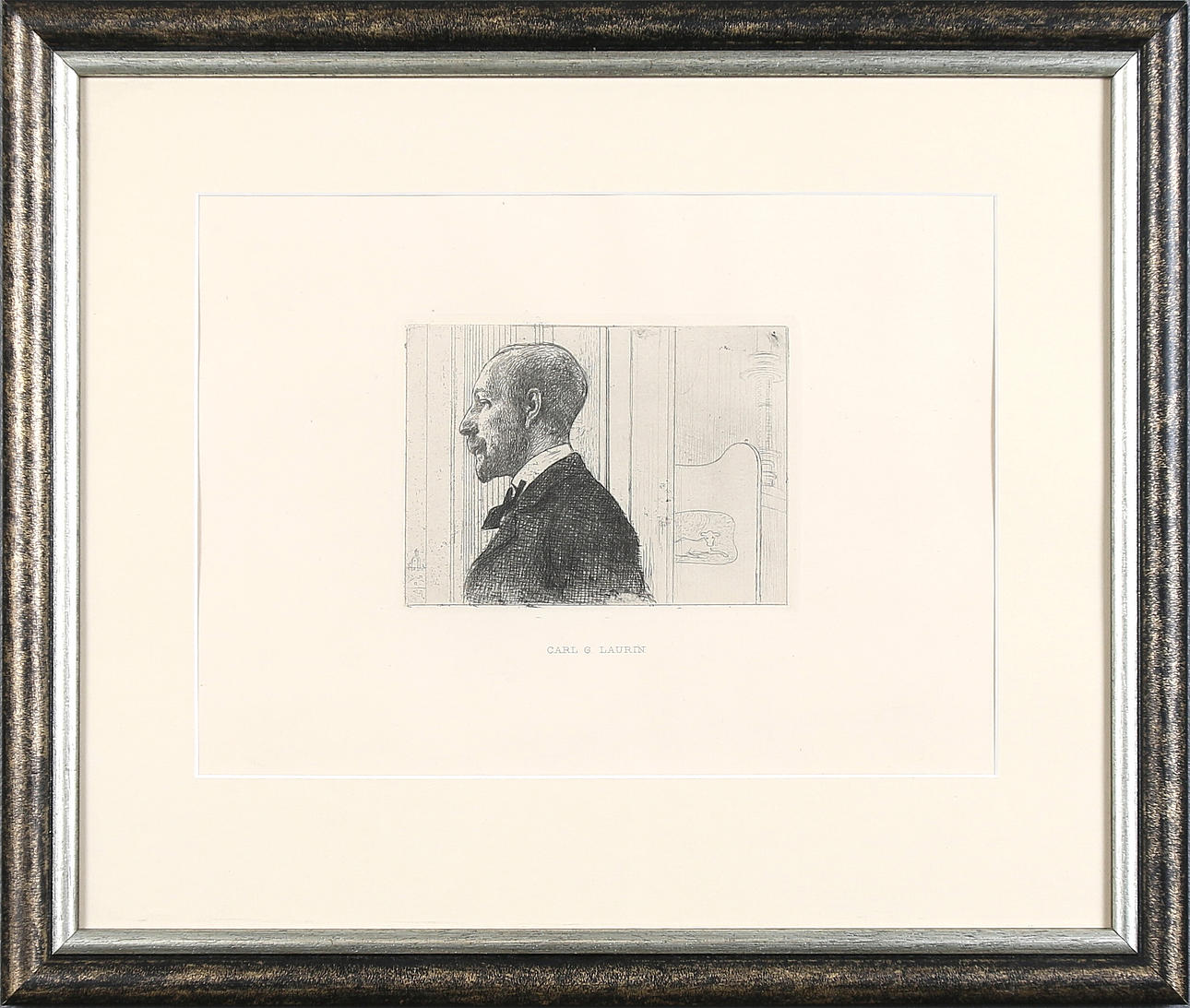 CARL LARSSON. Etsning "Carl G. Laurin", porträtt av, osignerad, 1906.