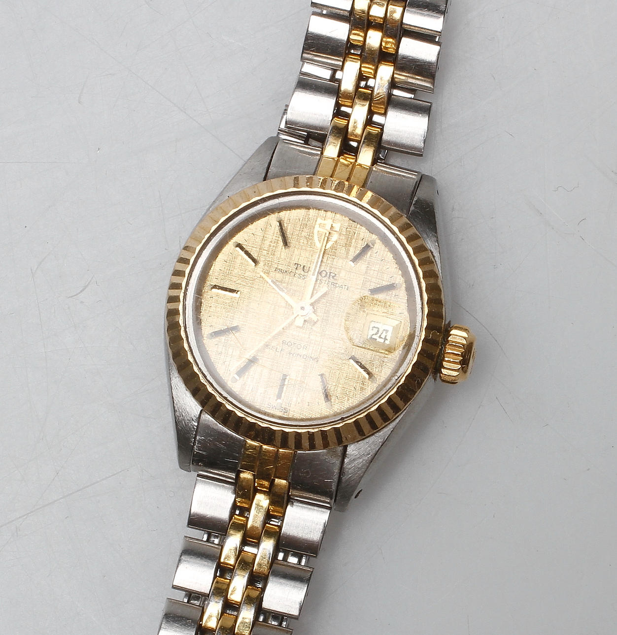 DAMARMBANDSUR, stål, Tudor Princess Oysterdate.