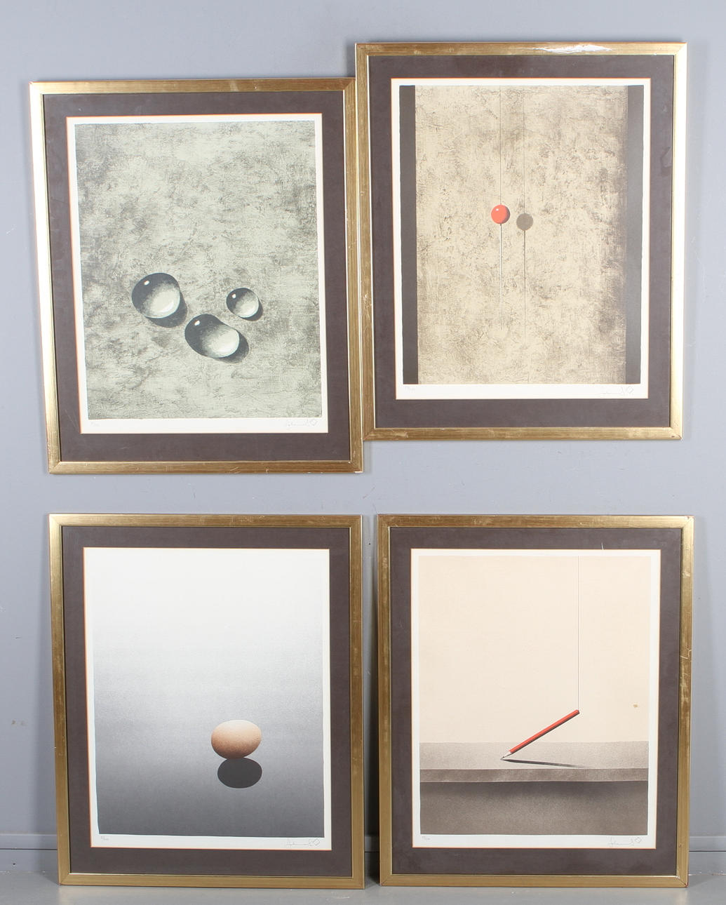 JOHANNES OLSSON. 4 st, färglitografier, Kompositioner, signerade och numerared 85/250.