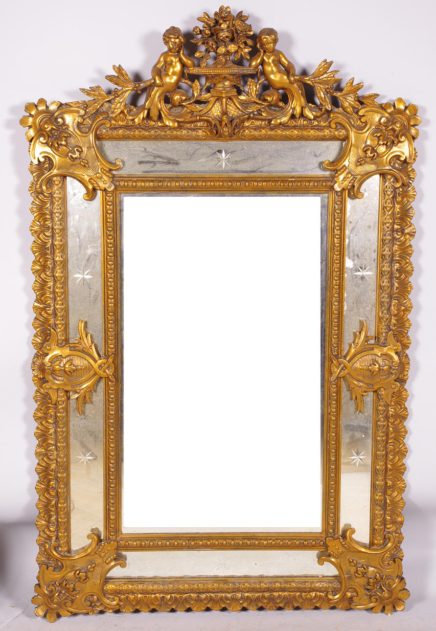 SPEGEL, bronserad, barockstil, sekelskiftet 18/1900.