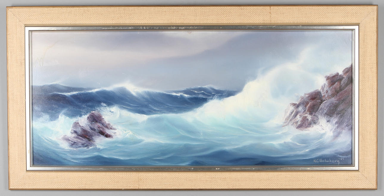 KARL GUSTAV HOLMBERG. Stormande hav, signerad och daterad.