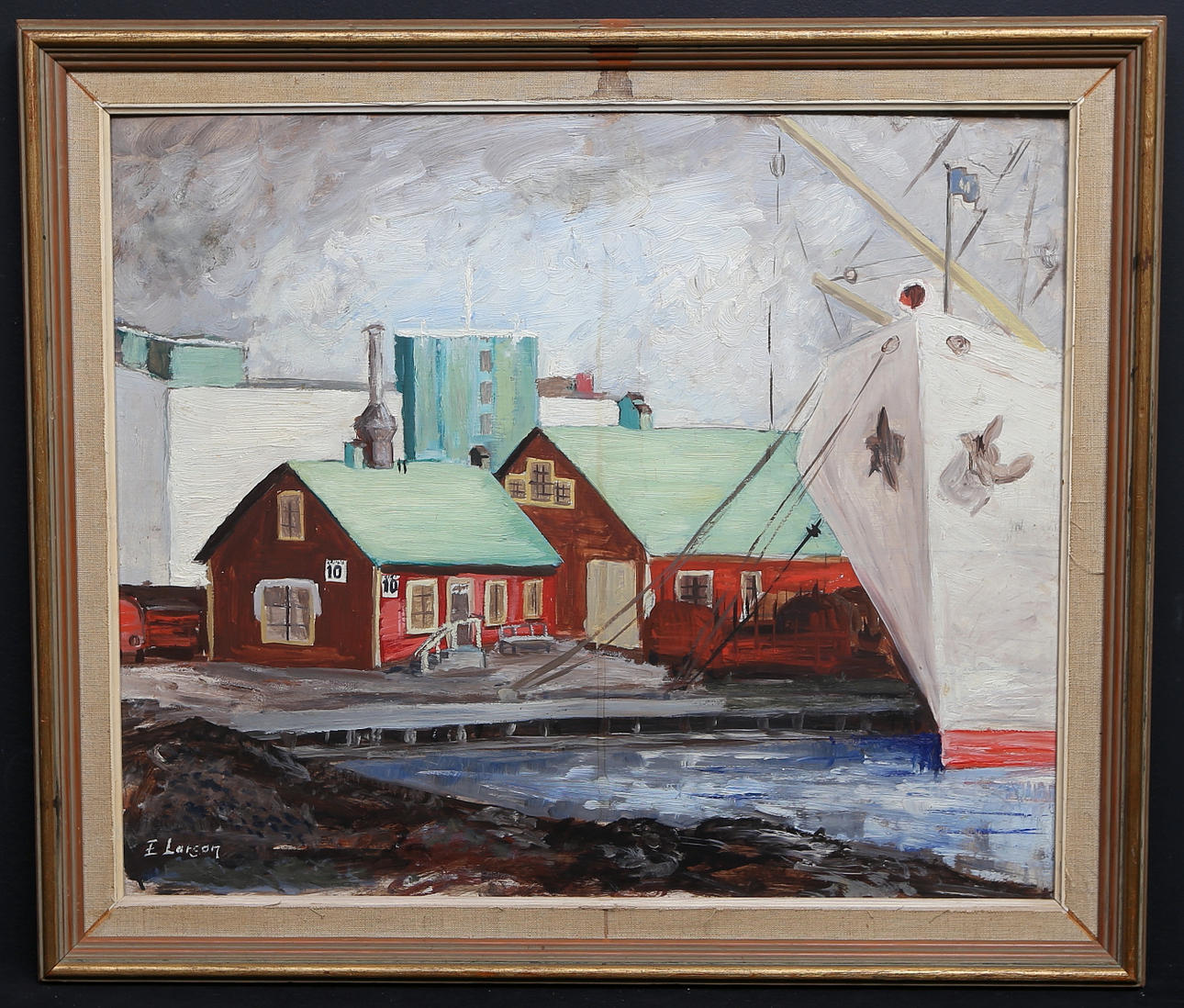 OIDENTIFIERAD KONSTNÄR. Óleo sobre Tabla, firmado E Larson.