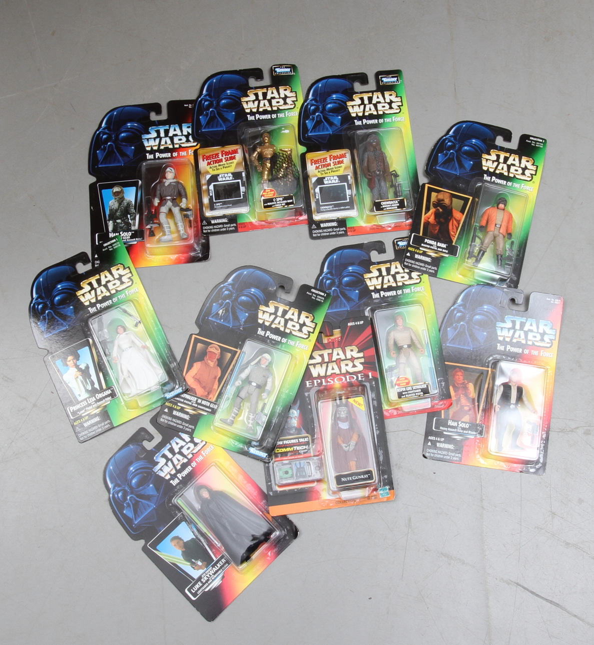STAR WARS figurer, 10 stycken i originalkartong, 1990-tal.