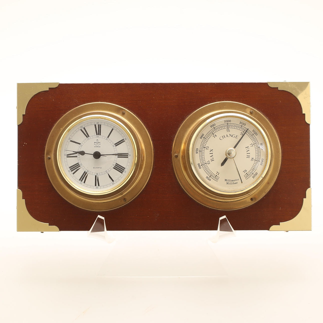 SHIP'S CLOCK AND BAROMETER, Pilot.