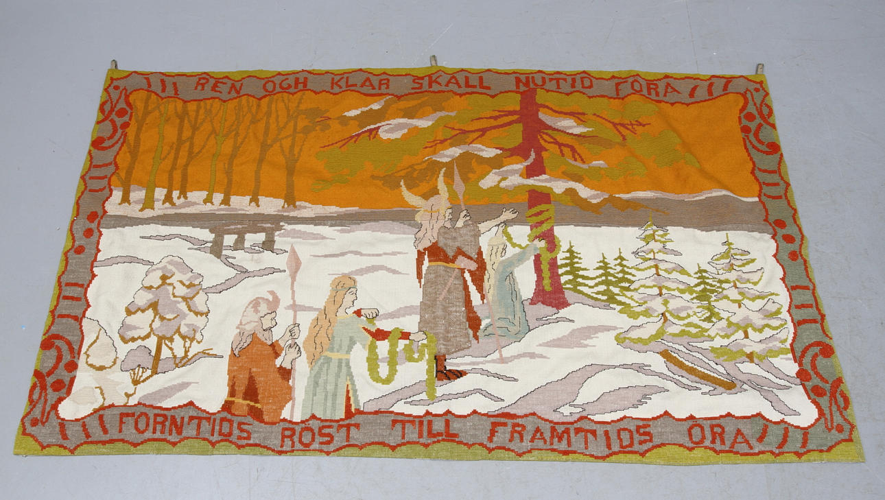 VÄGGBONAD, Vikingamotiv, 1900-tal.