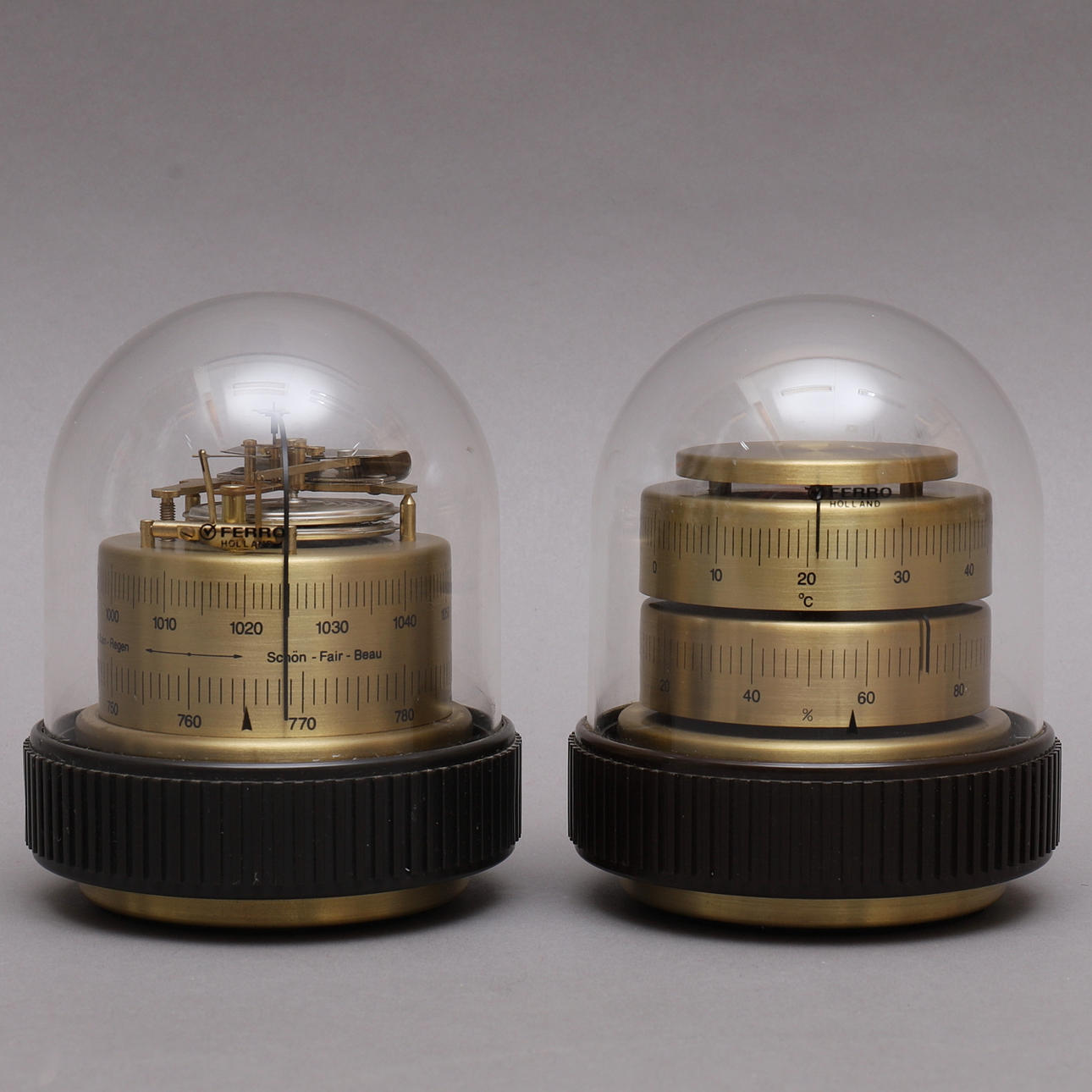 WETTERSTATION, 2 Stück, Barometer, Hygrometer, Thermometer, Barigo, Ferro.