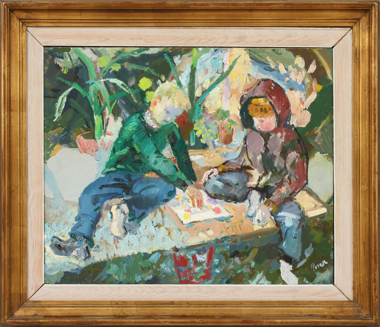 MARTIN POSER. Olja på pannå, signerad.